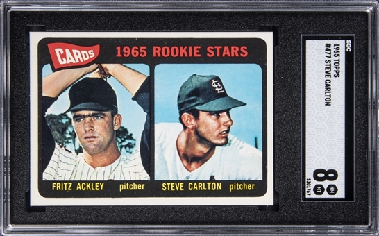 1965 Topps #477 Steve Carlton Rookie Card - SGC NM-MT 8